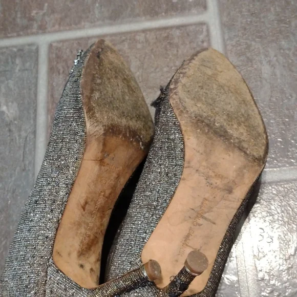 manolo blahnik hangisi crystal glitter pump heel size 36.5 size 6 - Picture 11 of 17